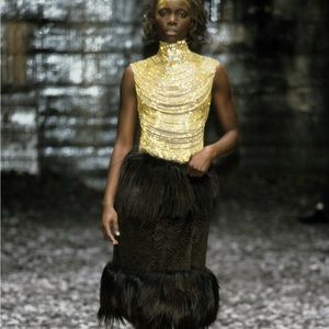 Alexander McQueen knit 🧶 black midi skirt M